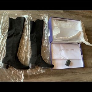 New Stuart Weitzman Reserve Boots Black Suede 8